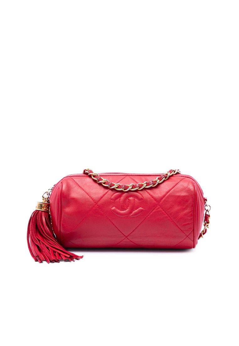 Chanel Pre-Loved Chanel Mini Quilted Lambskin Tassel Barrel Crossbody