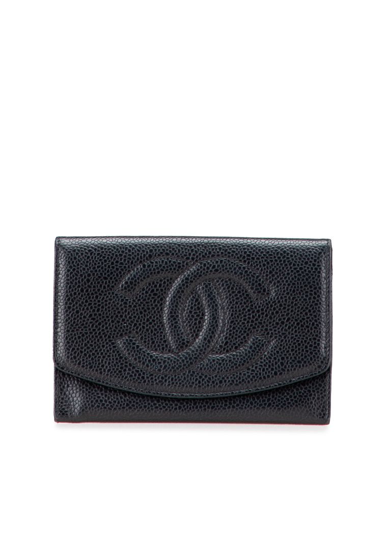 Chanel Pre-Loved Chanel Cc Caviar Trifold Wallet