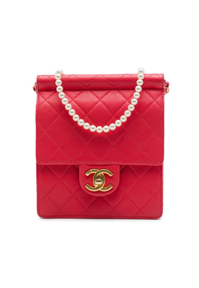 Chanel Pre-Loved Chanel Small Quilted Lambskin Chic Pearls Flap