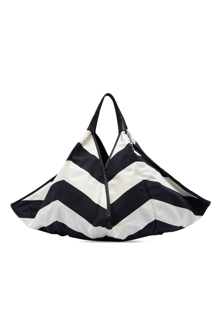 Chanel Pre-Loved Chanel Cc Canvas Stripe Tote