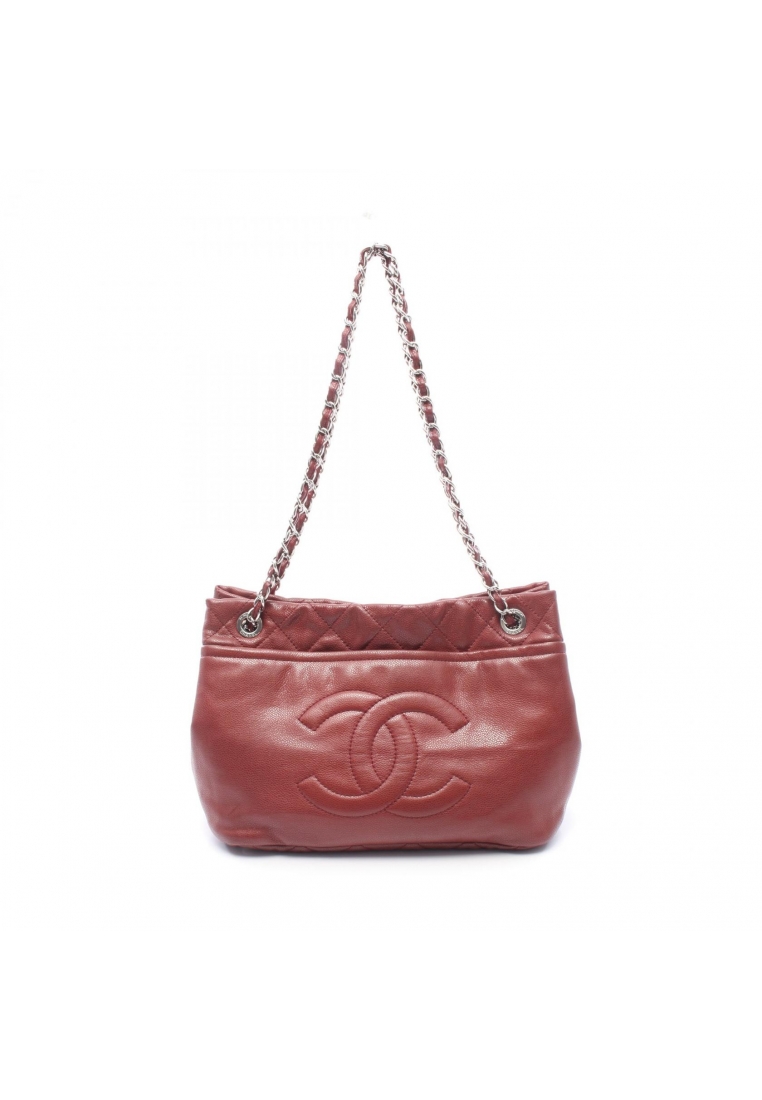 Chanel Pre-Loved Chanel matelasse Cocomarmark Chain Tote Shoulder bag tote bag Caviar skin Bordeaux 