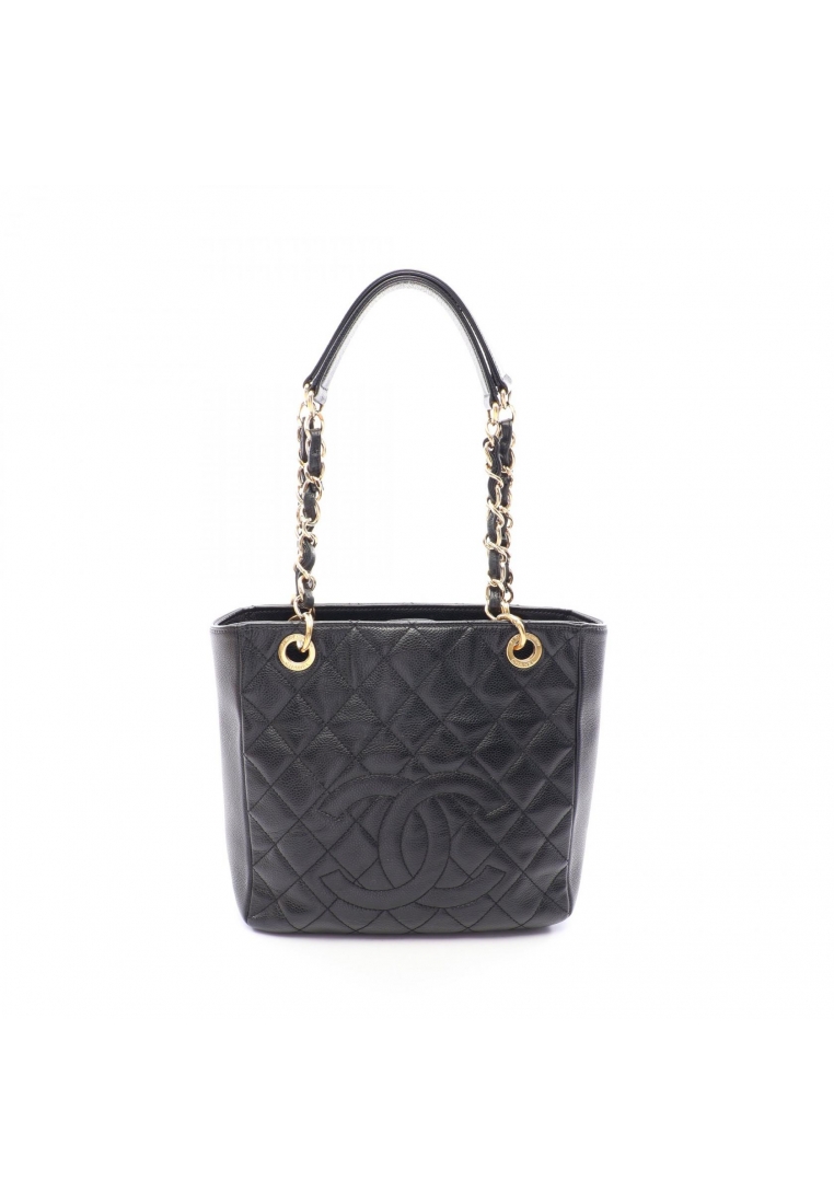 Chanel Pre-Loved Chanel matelasse PST chain shoulder bag chain tote bag Caviar skin black gold hardw