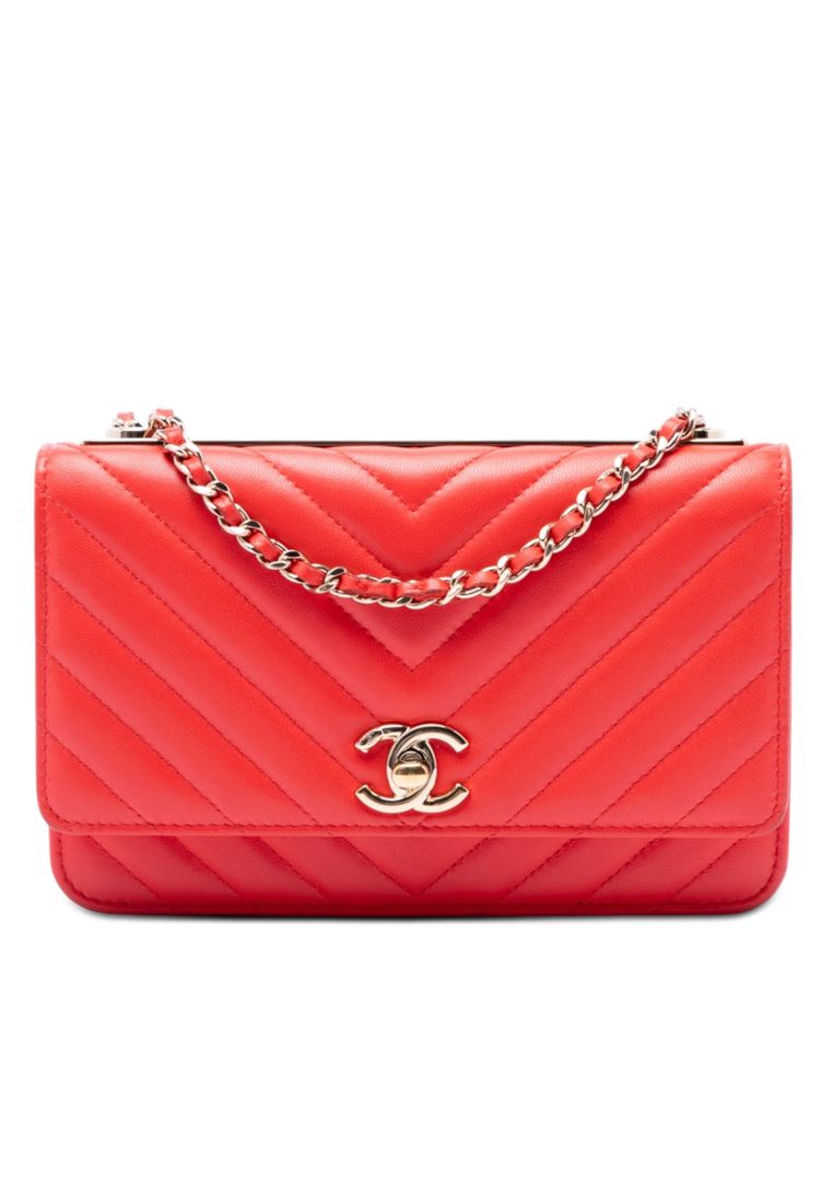 CHANEL Pre-Loved Chanel Chevron Lambskin Trendy Cc Chain Wallet On Chain