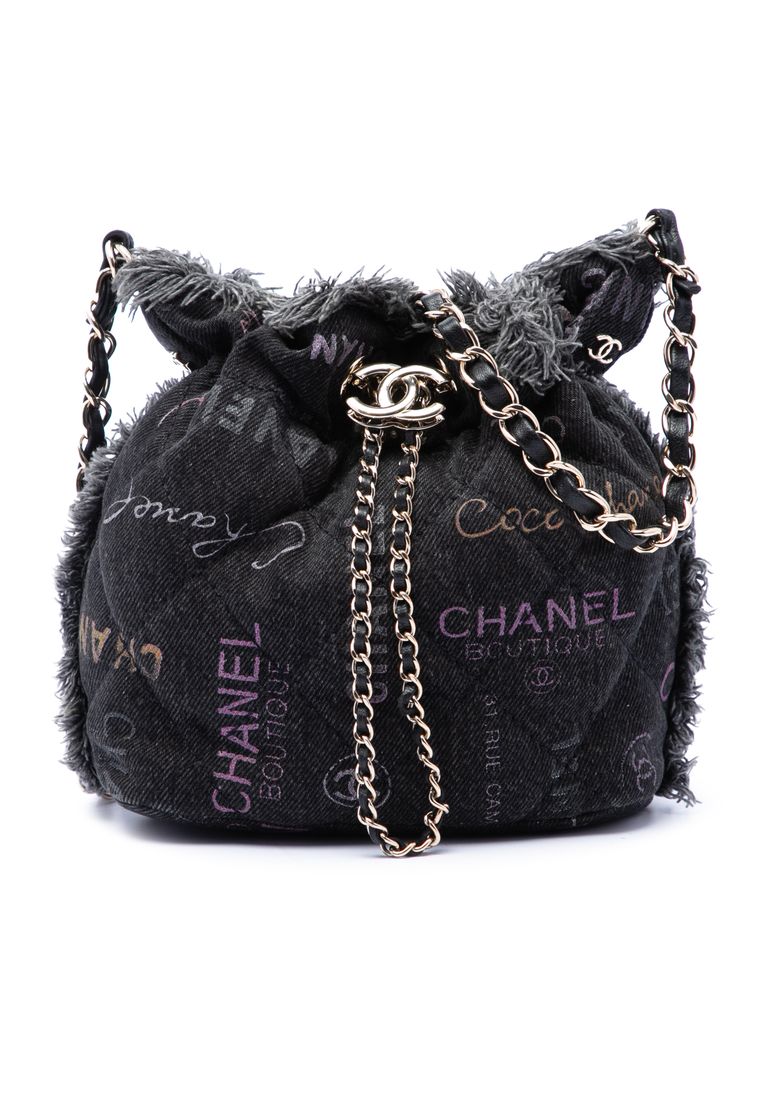 Chanel Pre-Loved Chanel Small Denim Mood Bucket With Chain
