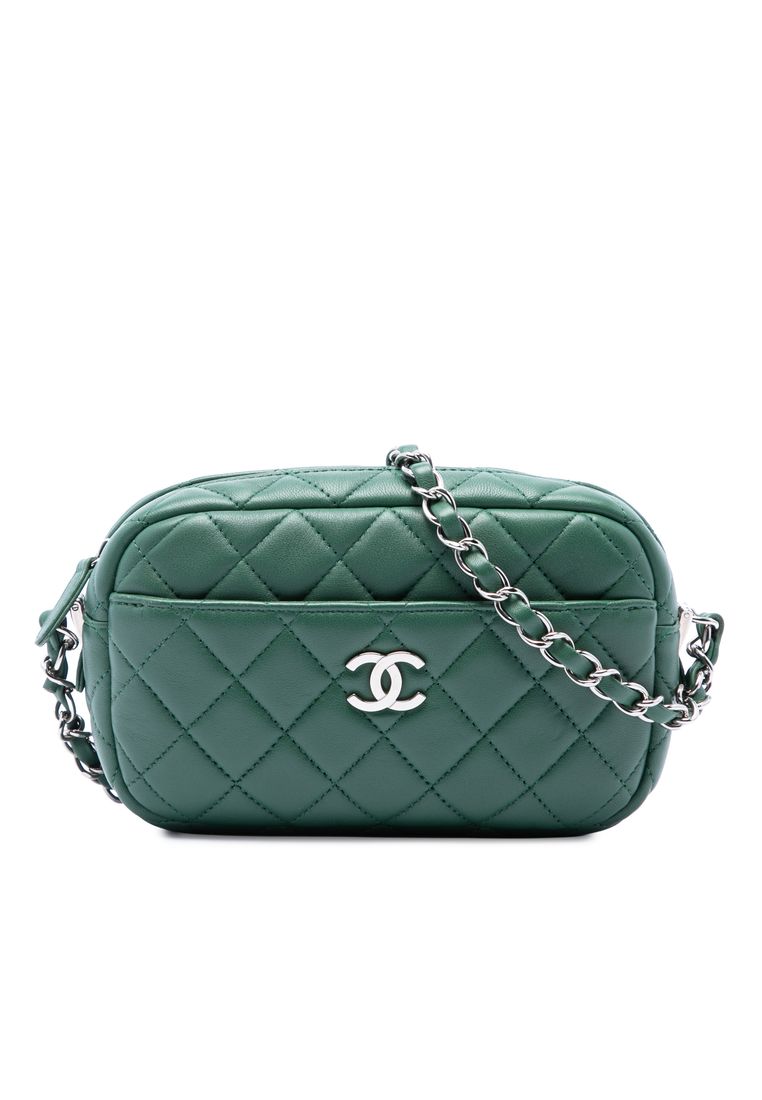 Chanel Pre-Loved Chanel Small Cc Quilted Lambskin Camera Case