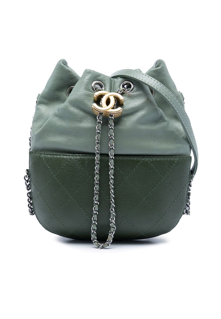CHANEL Pre-Loved Chanel Small Bicolor Quilted Calfskin Gabrielle Bucket Bag
