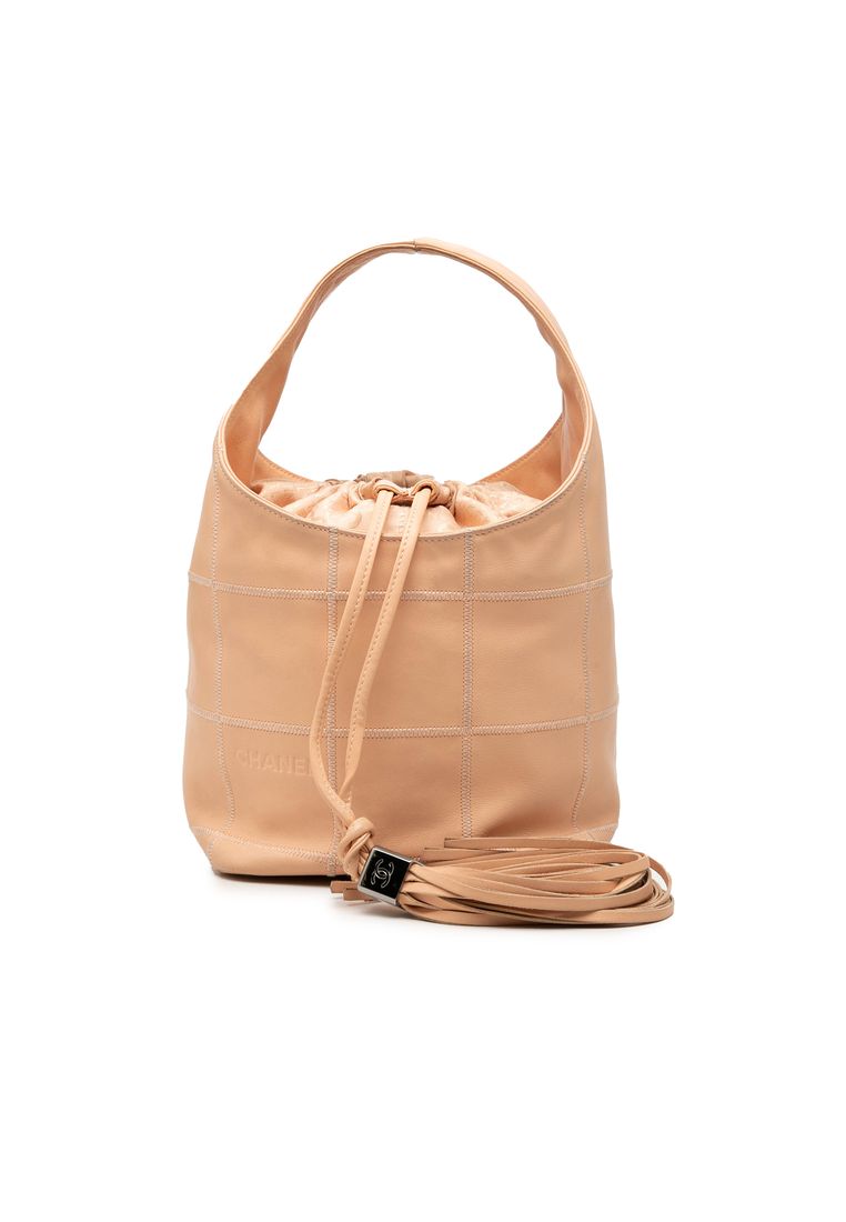 CHANEL Pre-Loved Chanel Calfskin Square Stitch Tassel Hobo