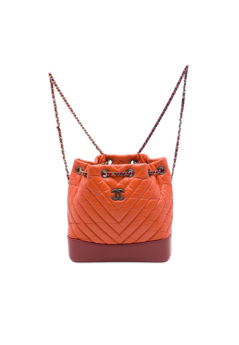 Chanel Pre-Loved Chanel Small Bicolor Chevron Aged Calfskin Gabrielle Backpack