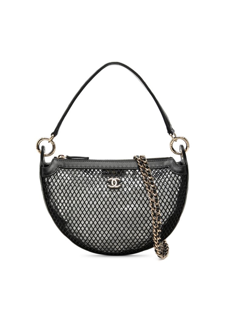 CHANEL Pre-Loved Chanel Cc Mesh And Quilted Shiny Lambskin Chain Hobo