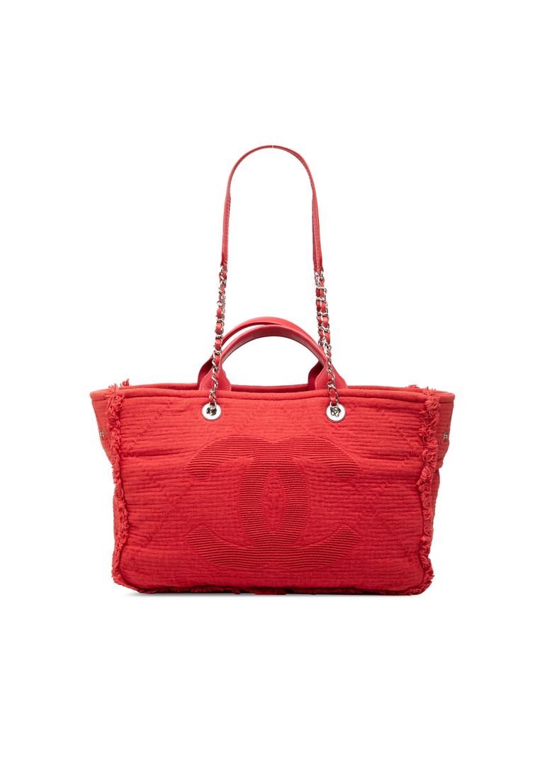 CHANEL Pre-Loved Chanel Medium Cc Quilted Canvas Double Face Deauville Tote
