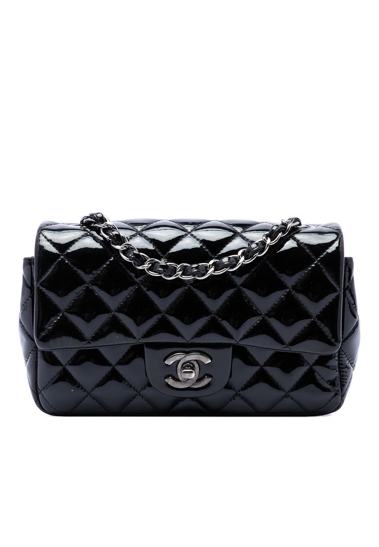 CHANEL Pre-Loved Chanel Mini Rectangular Classic Patent Single Flap