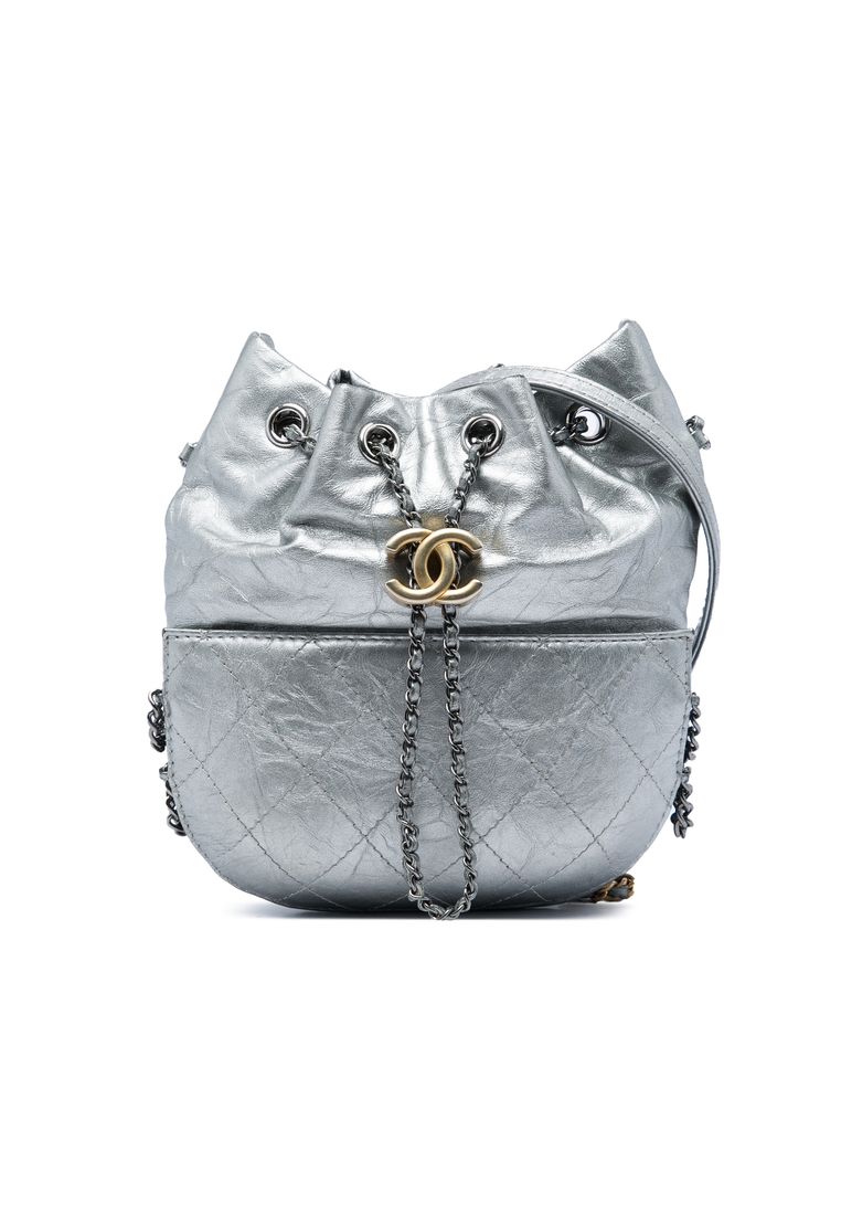 Chanel Pre-Loved Chanel Small Quilted Metallic Aged Calfskin Gabrielle Bucket Bag