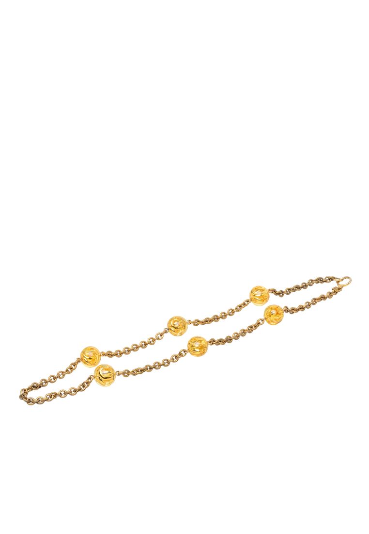 CHANEL Pre-Loved Chanel Cc Gold Plated Resin Lucite Ball Station Long Necklace