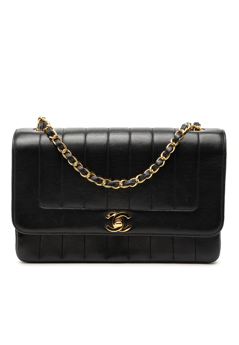 CHANEL Pre-Loved Chanel Medium Vertical Quilted Lambskin Mademoiselle Crossbody