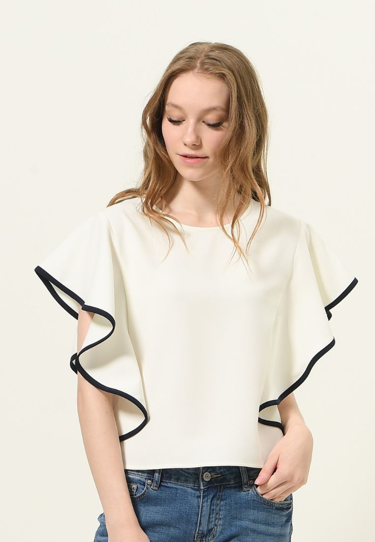 Chevignon Women's Flutter Sleeve Blouse