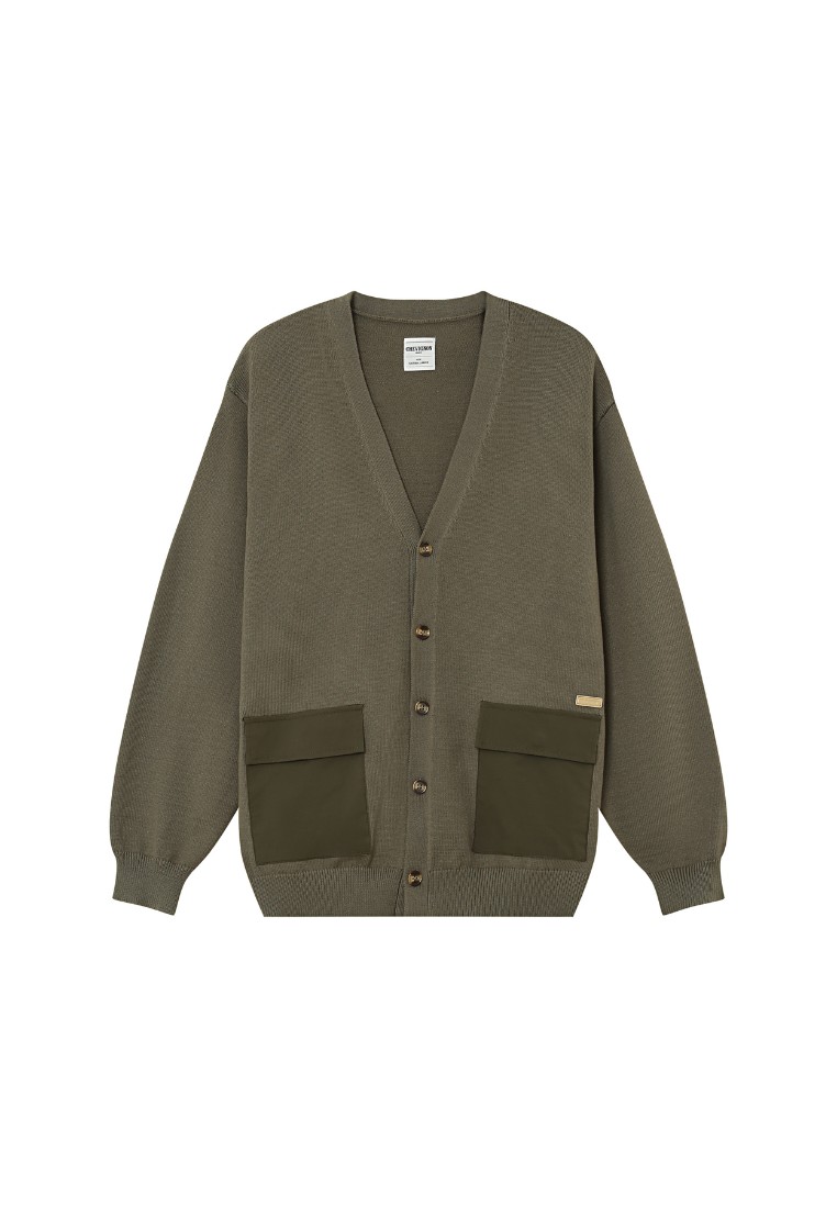 Chevignon Men's Patch Woven Pocket Cardigan