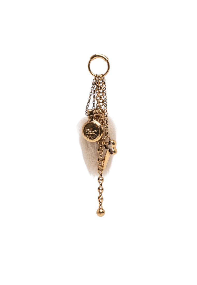 Chloé Pre-Loved Chloé Gold Plated Chloe Symbols And Shearling Tail Bag Charm