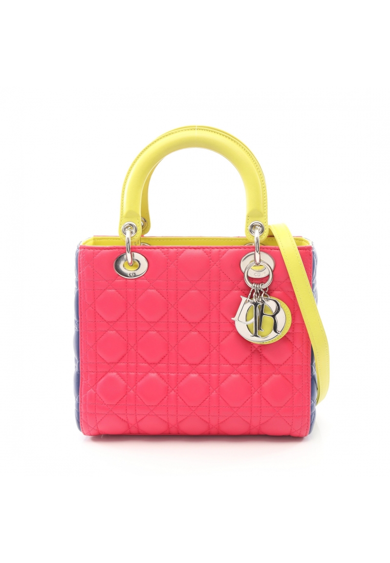 Christian Dior Pre-Loved Christian Dior LADY DIOR lady dior Canage 2WAY Handbag leather Pink purple 