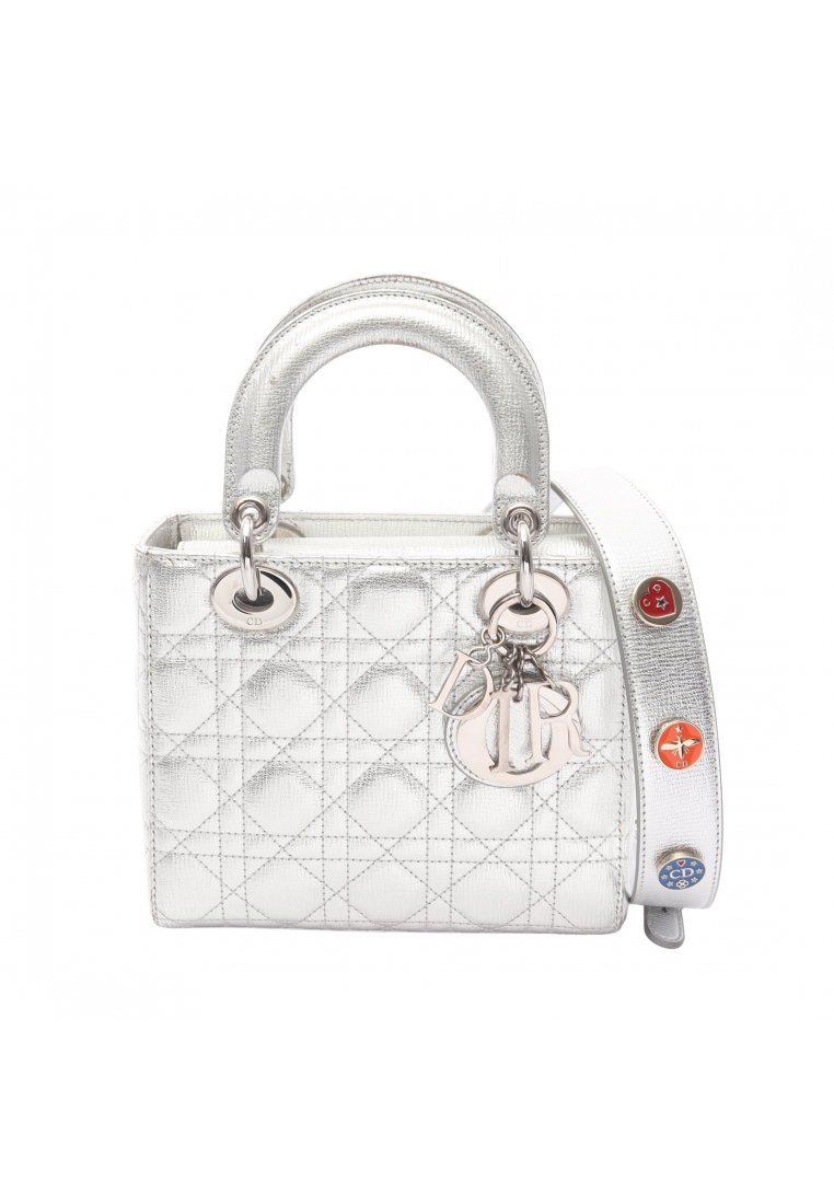 Christian Dior Pre-Loved Christian Dior LADY DIOR MY ABCDIOR lady dior Canage Handbag leather Silver