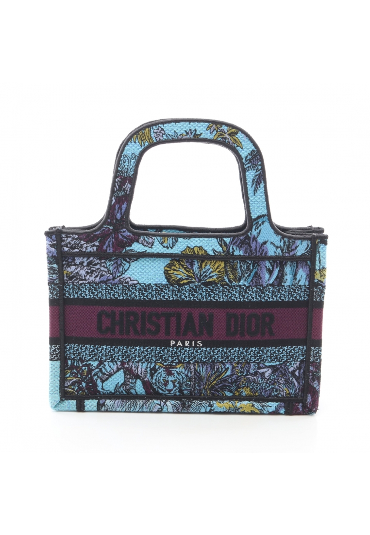 Christian Dior Pre-Loved Christian Dior BOOK TOTE book tote mini Handbag canvas blue multicolor