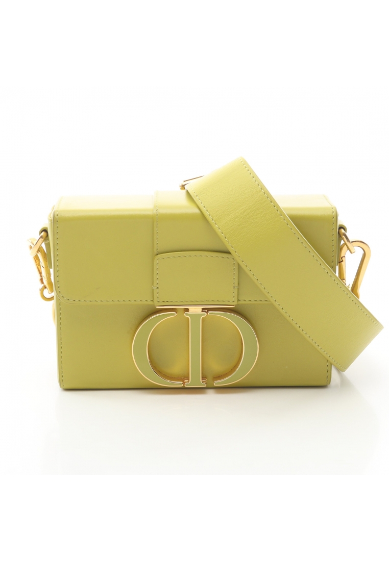 Christian Dior Pre-Loved Christian Dior 30 MONTAIGNE Montaigne box Shoulder bag leather yellow-green