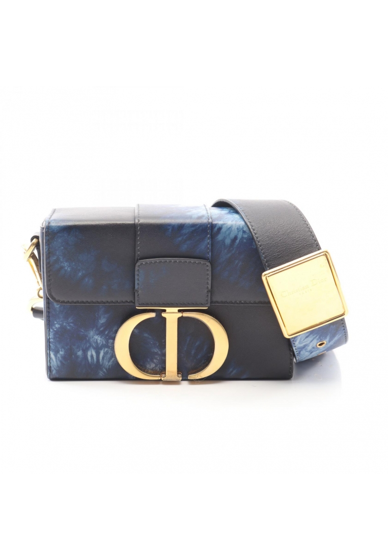 Christian Dior Pre-Loved Christian Dior 30 MONTAIGNE Montaigne box Shoulder bag tie dye leather Navy