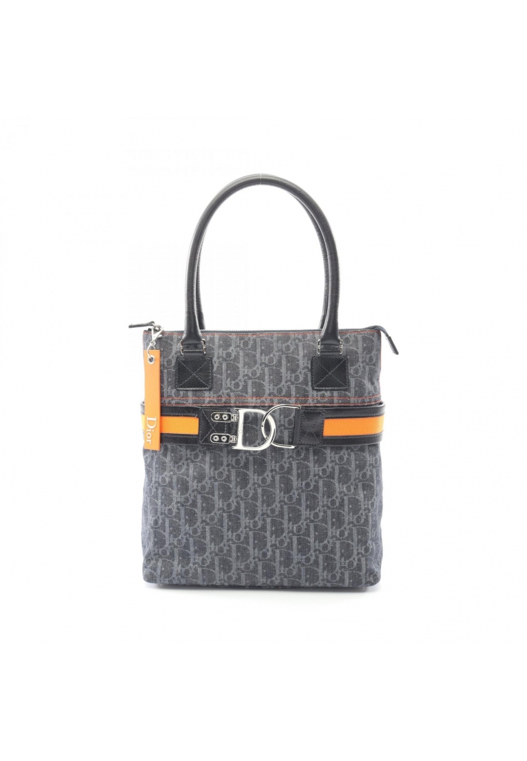 CHRISTIAN DIOR Pre-Loved Christian Dior Flight Line Trotter Handbag tote bag denim leather Indigo bl