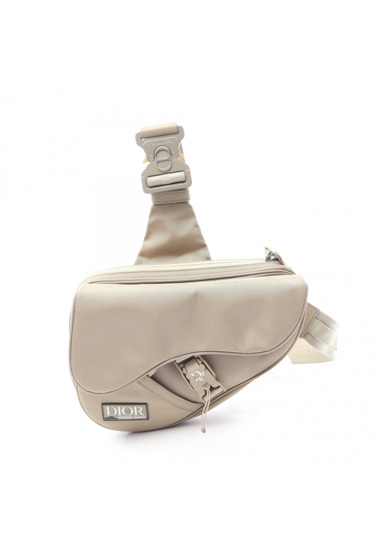 CHRISTIAN DIOR Pre-Loved Christian Dior DIOR × MYSTERY RANCH saddle bag body bag Nylon leather beige