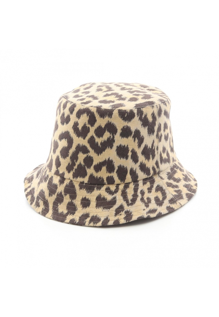 CHRISTIAN DIOR Pre-Loved Christian Dior MIZZA Mitzah leopard oblique reversible bucket hat cotton be
