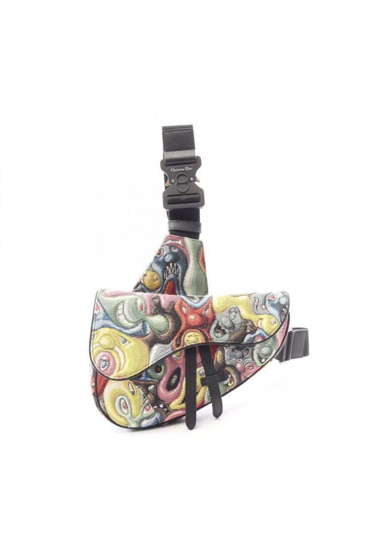 Christian Dior Pre-Loved Christian Dior Christian Dior × Kenny Scharf saddle bag body bag canvas lea