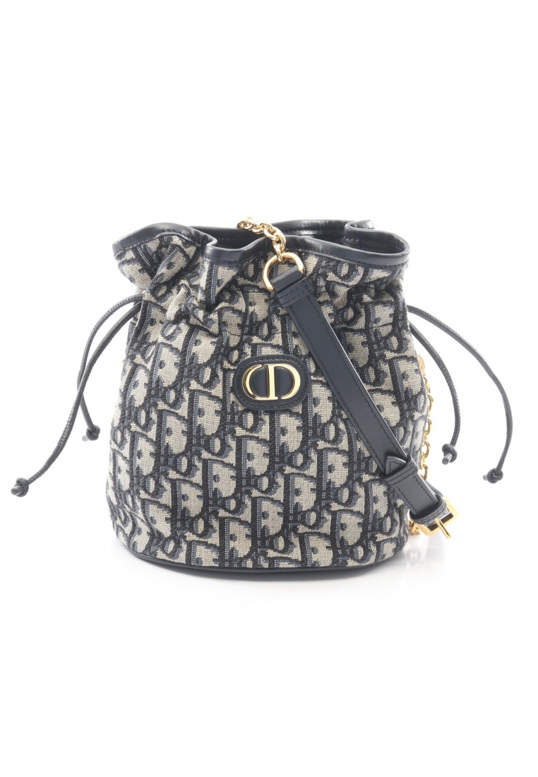 Christian Dior Pre-Loved Christian Dior 30 Montaigne drawstring mini bucket bag oblique chain should