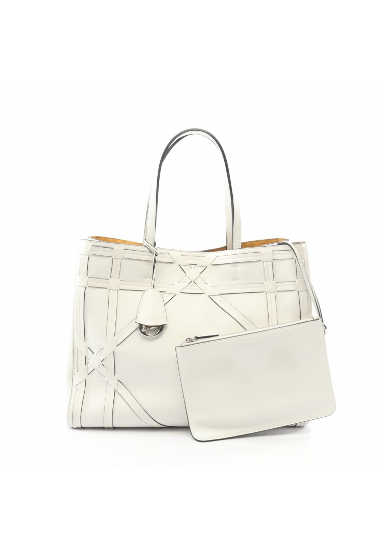 Christian Dior Pre-Loved Christian Dior Giant Cannage Connect Handbag tote bag leather white