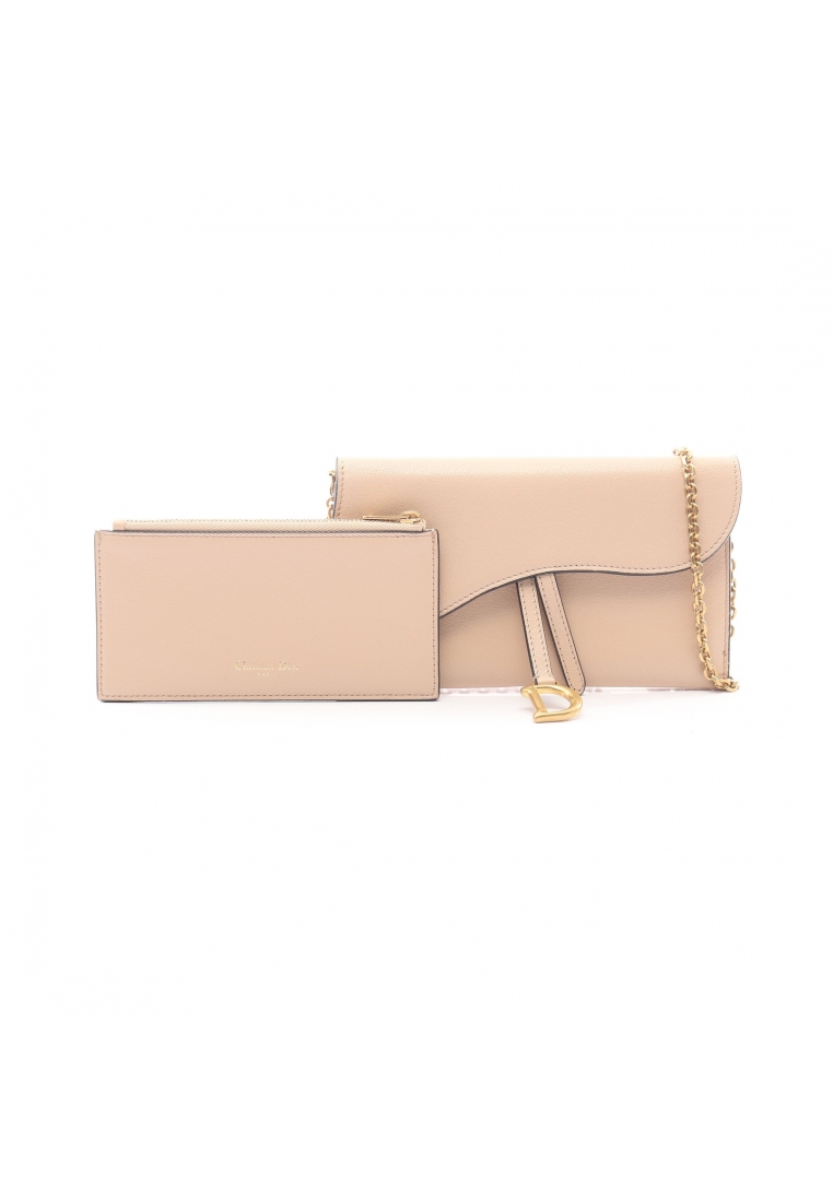 Christian Dior Pre-Loved Christian Dior SADDLE saddle long wallet Dior oblique jacquard chain wallet