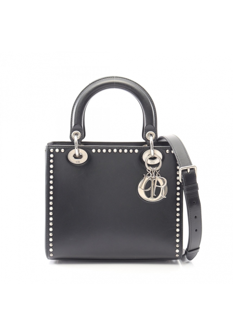 Christian Dior Pre-Loved Christian Dior LADY DIOR lady dior studs 2WAY Handbag leather black