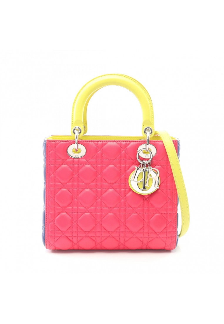 Christian Dior Pre-Loved Christian Dior LADY DIOR lady dior Canage 2WAY Handbag leather Pink purple 