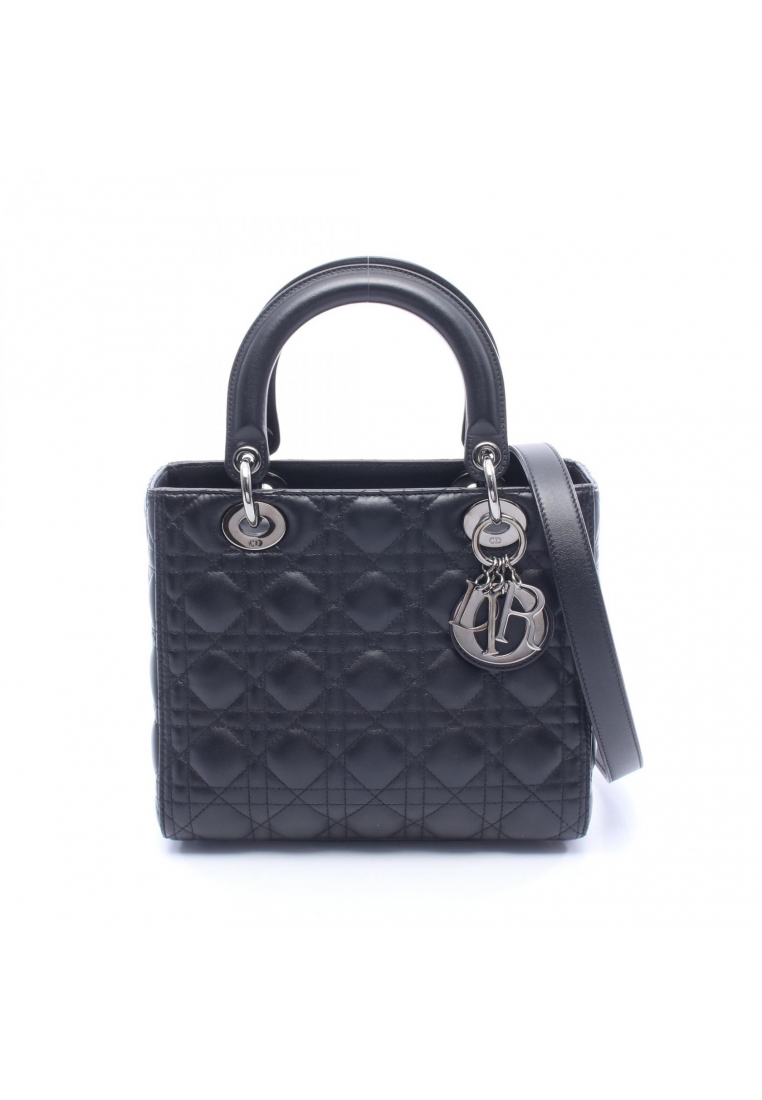 Christian Dior Pre-Loved Christian Dior LADY DIOR lady dior Canage 2WAY Handbag leather black
