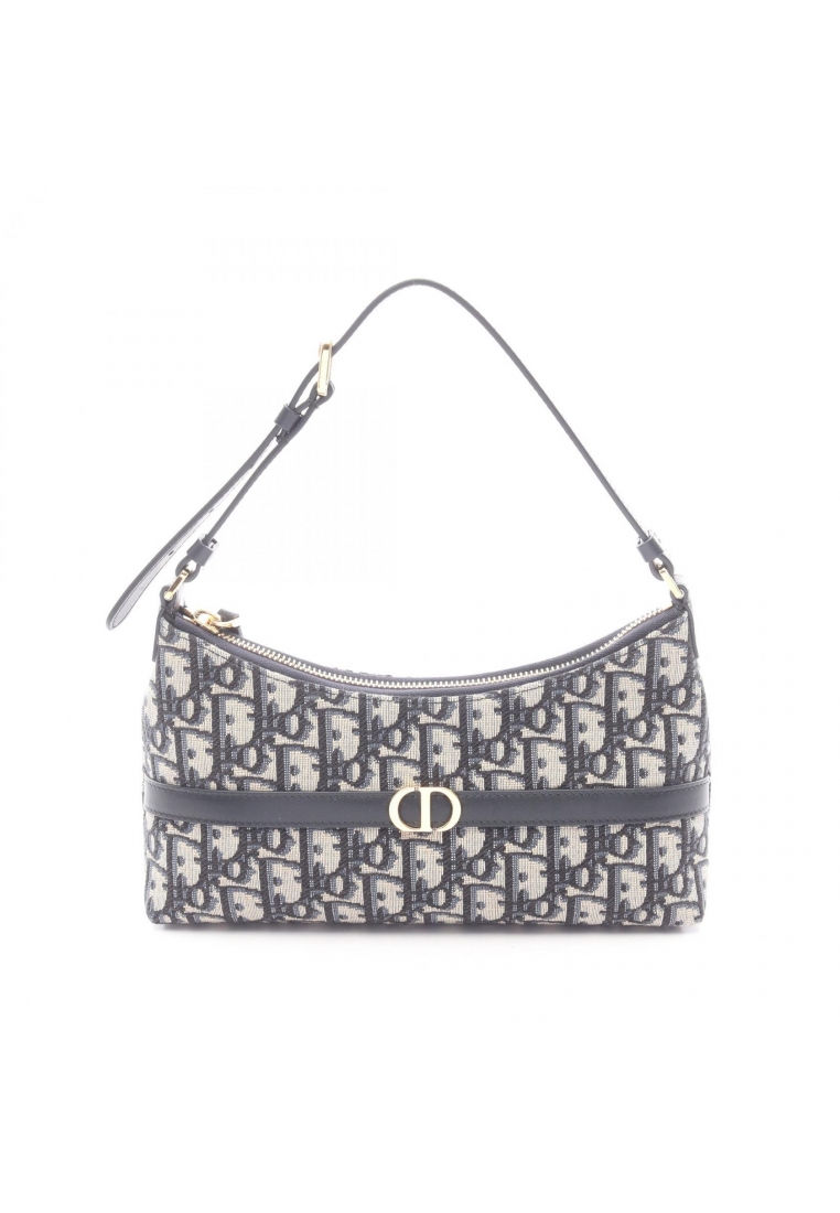 Christian Dior Pre-Loved Christian Dior 30 Montaigne Cigale oblique Handbag canvas leather beige Nav