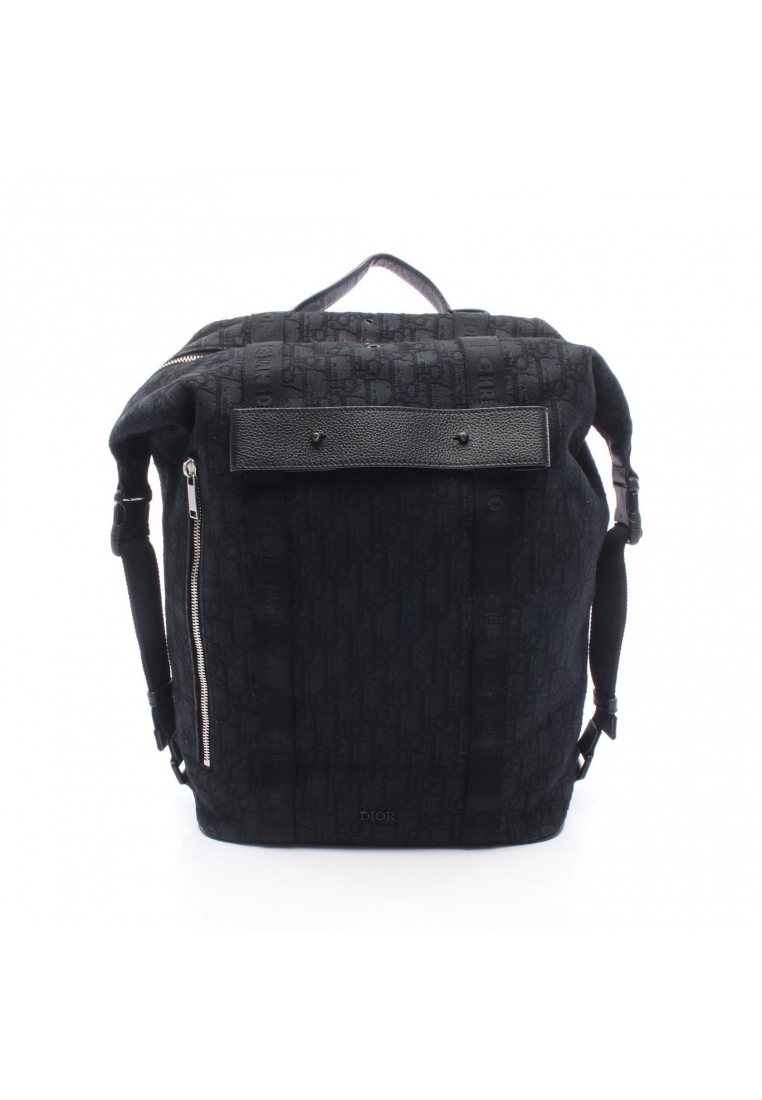 Christian Dior Pre-Loved Christian Dior safari oblique Backpack rucksack canvas leather black