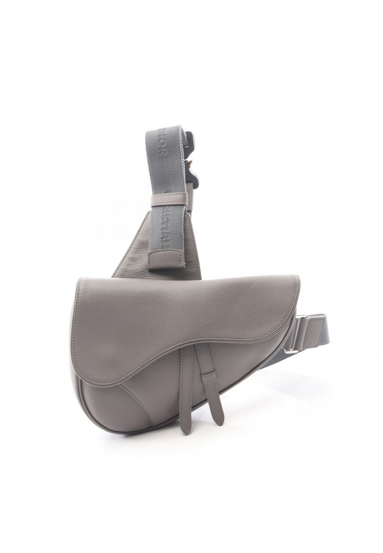 Christian Dior Pre-Loved Christian Dior SADDLE saddle body bag leather gray
