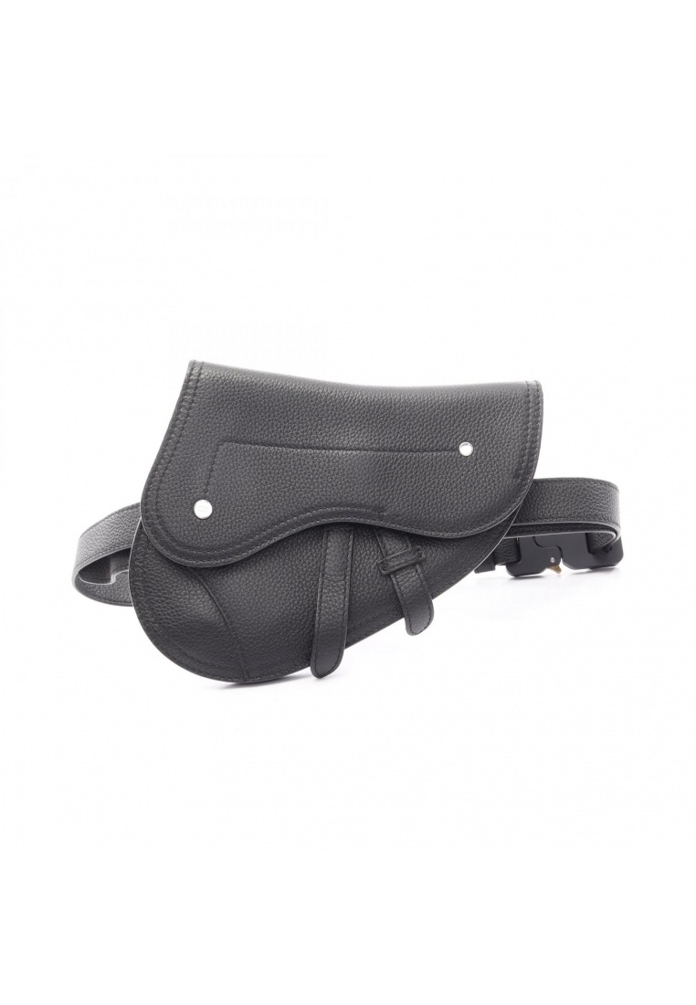 Christian Dior Pre-Loved Christian Dior saddle bag waist bag leather black