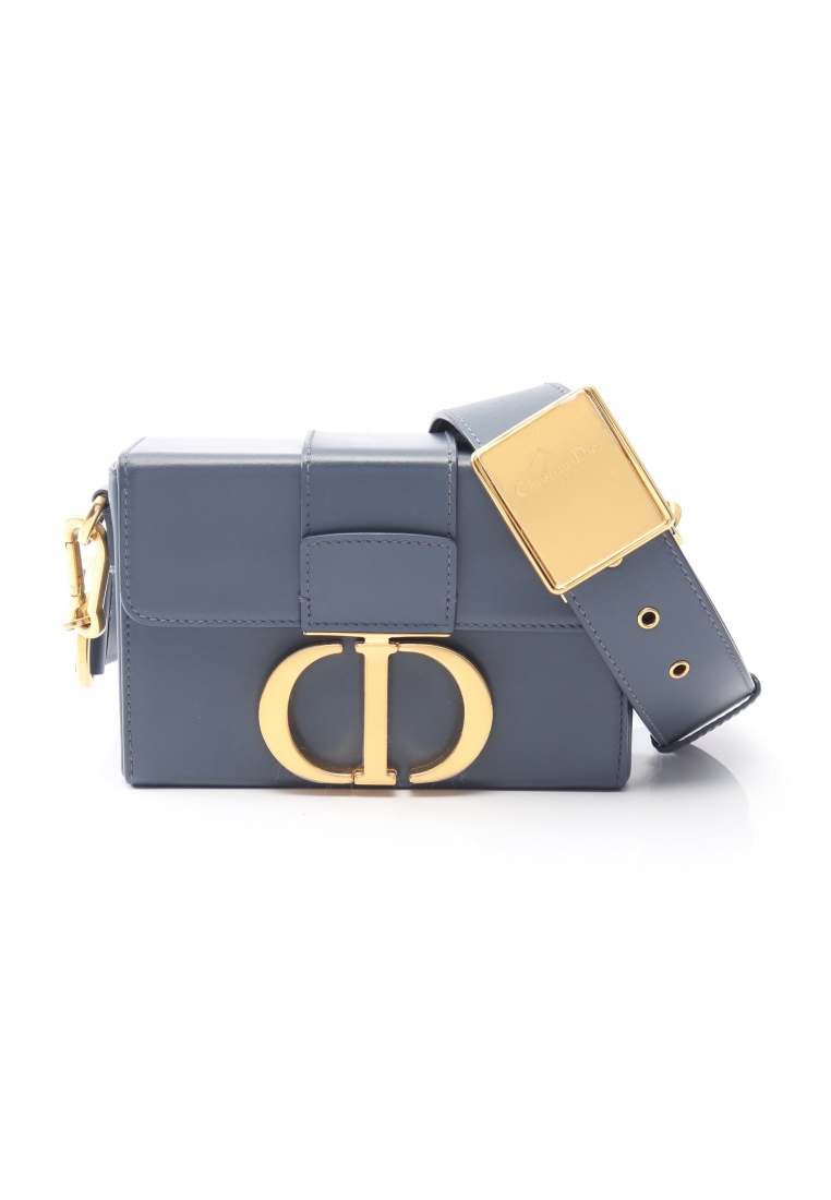 CHRISTIAN DIOR Pre-Loved Christian Dior 30 MONTAIGNE Montaigne box Shoulder bag leather Blue gray