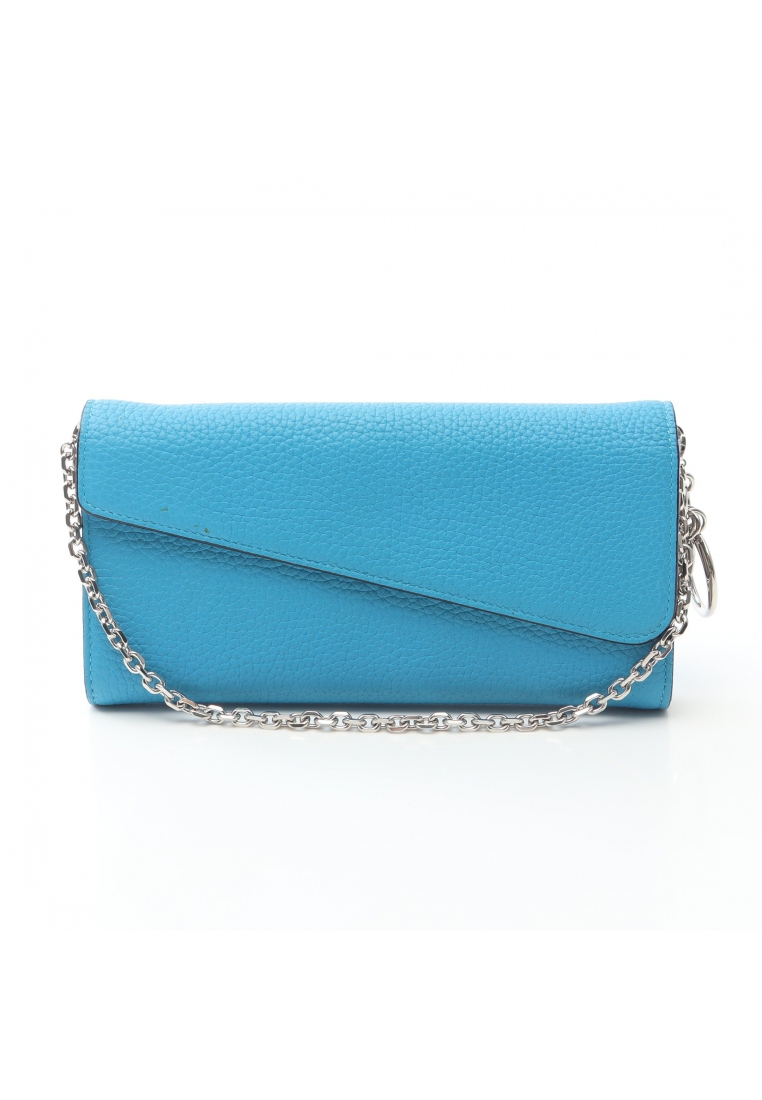 CHRISTIAN DIOR Pre-Loved Christian Dior Diorissimo Rencontre chain wallet Bi-fold Long Wallet leathe