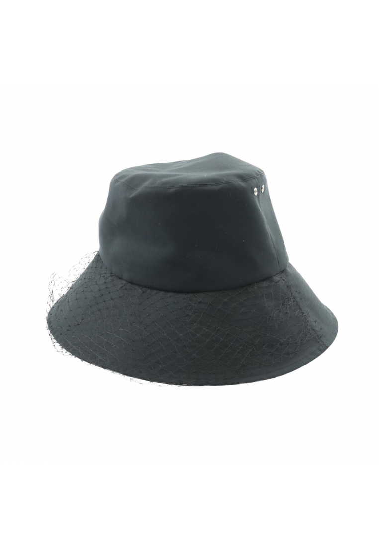 CHRISTIAN DIOR Pre-Loved Christian Dior TEDDY-D bob hat tulle bucket hat cotton black