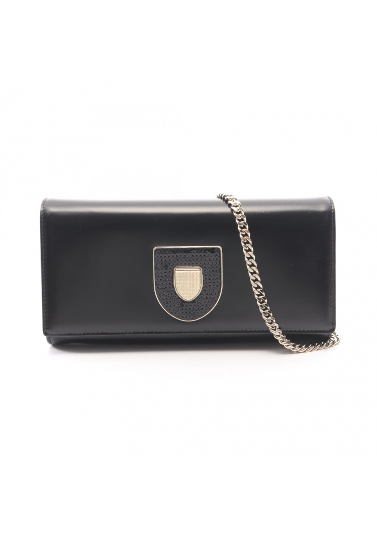 Christian Dior Pre-Loved Christian Dior Diorama chain wallet leather black