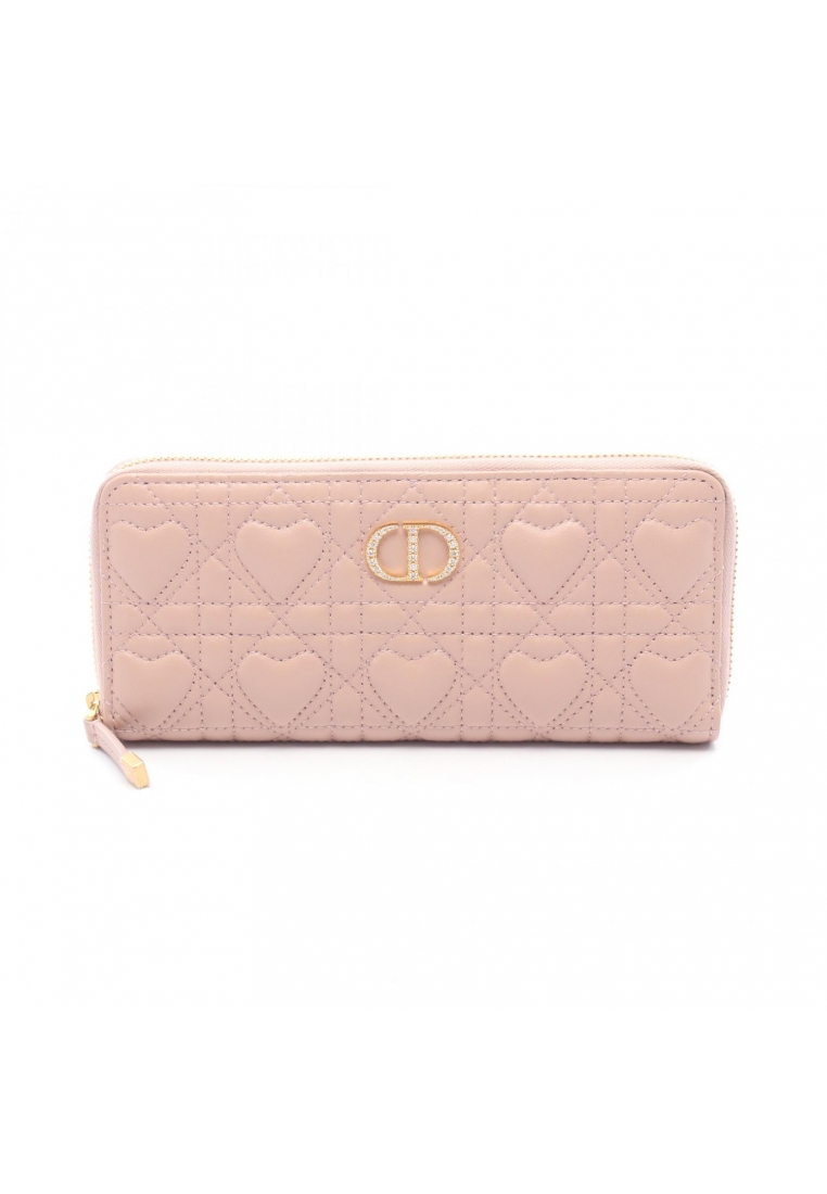 CHRISTIAN DIOR Pre-Loved Christian Dior MISS CARO VOYAGEUR Heart Cannage round zipper long wallet la