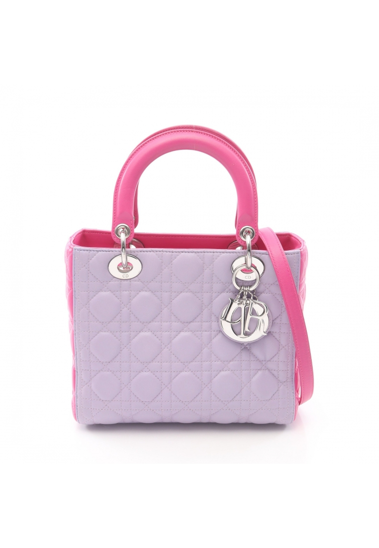 Christian Dior Pre-Loved Christian Dior LADY DIOR lady dior Handbag leather Light purple Pink purple