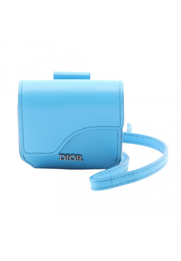 Christian Dior Pre-Loved Christian Dior saddle AirPods Pro case earphone case leather blue