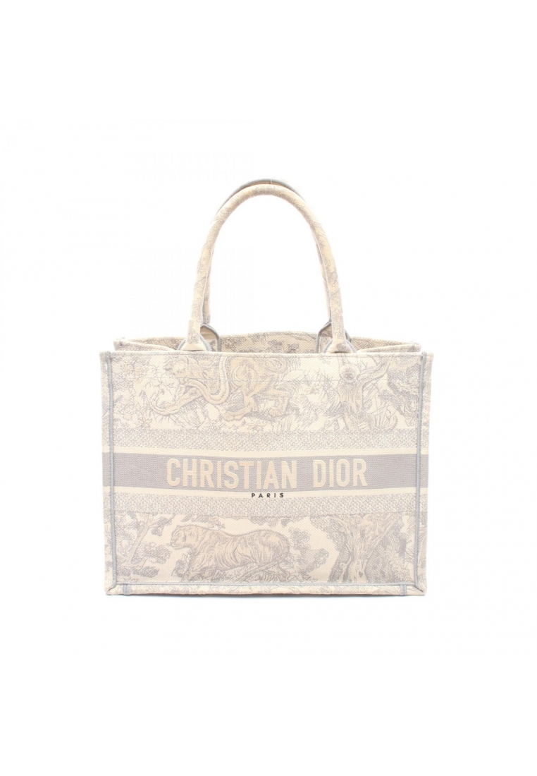 CHRISTIAN DIOR Pre-Loved Christian Dior BOOK TOTE book tote Medium Handbag tote bag canvas gray ivor