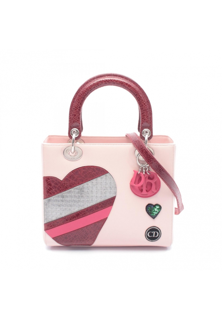 Christian Dior Pre-Loved Christian Dior LADY DIOR lady dior Handbag heart patch leather Light pink B