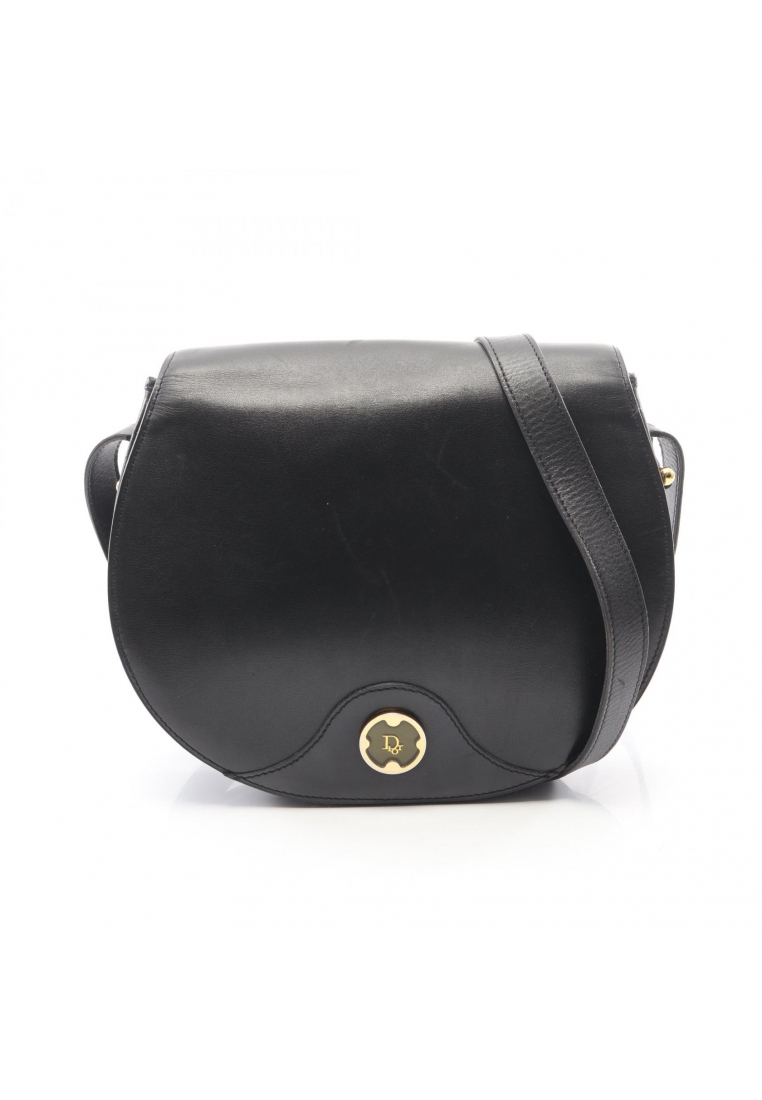 CHRISTIAN DIOR Pre-Loved Christian Dior Shoulder bag leather black logo